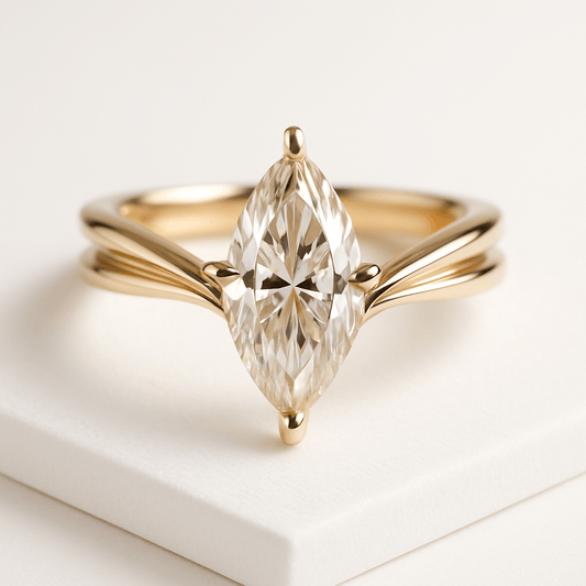 Marquise Lab Diamond Solitaire Ring
