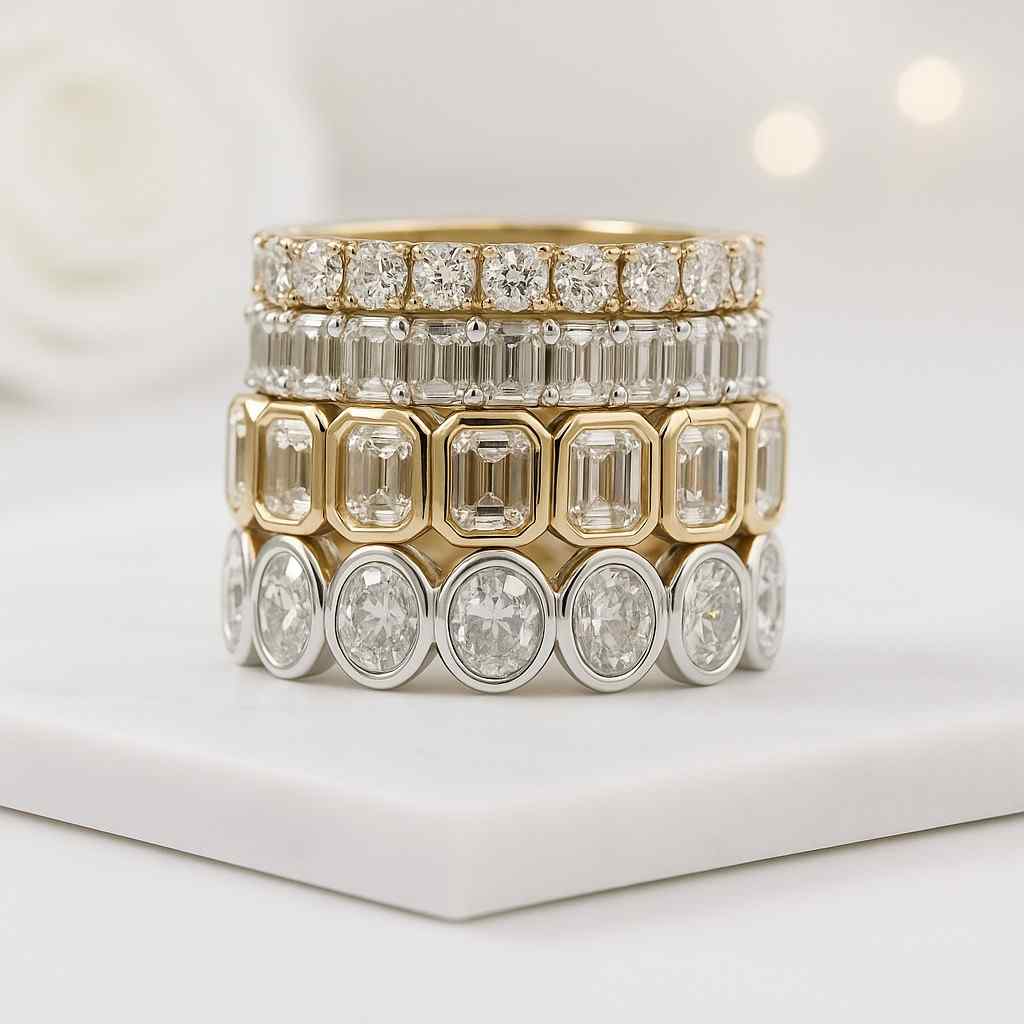 Marquise Moissanite Curved Wedding Band Vintage Yellow Gold Half Eternity Stacking Ring Unique Art deco wedding ring Anniversary ring Women
