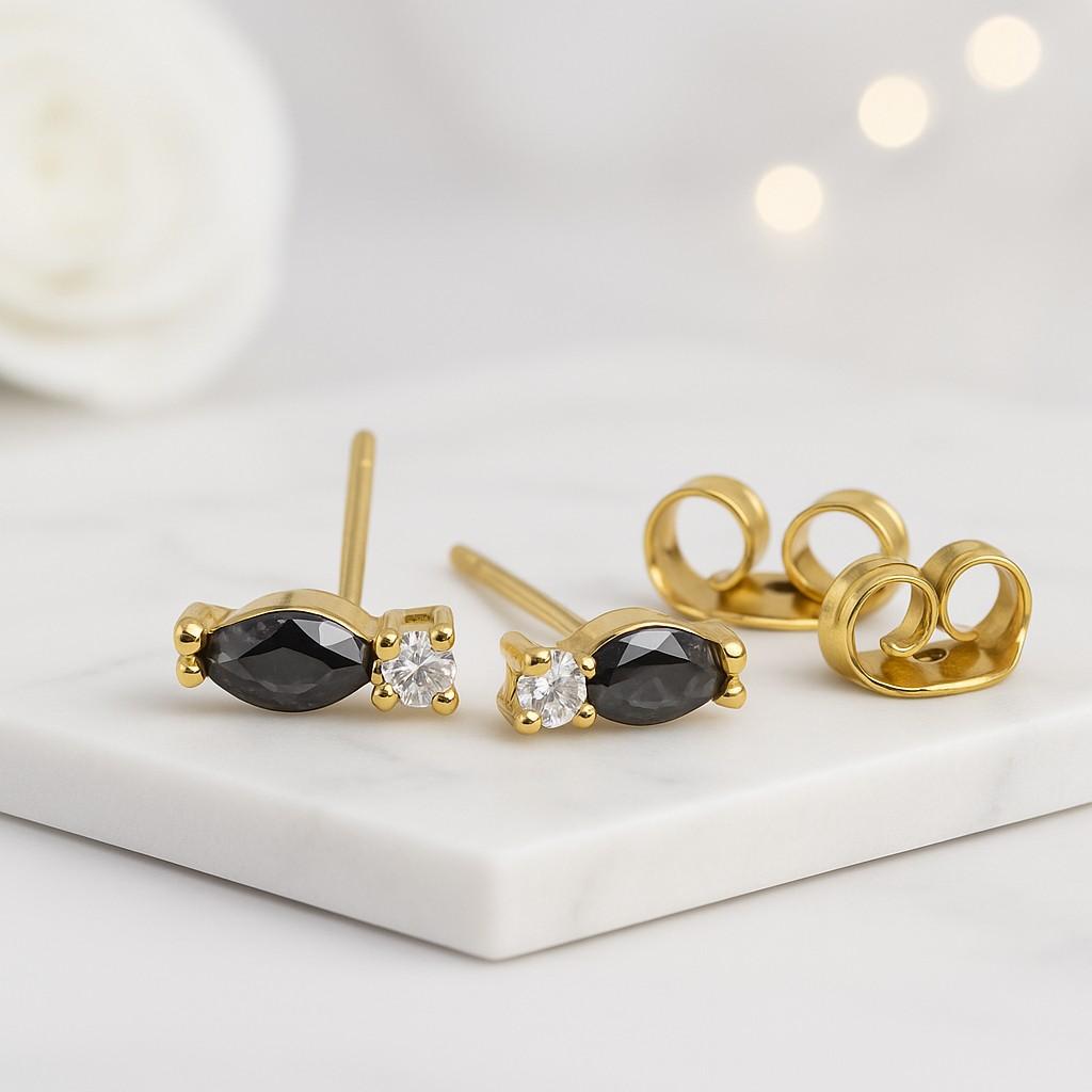 Marquise Stud Earrings  Marquise Cut Diamond Earrings  Minimalist Flower Earrings  Wedding Gift Flower Stud Earrings Stacking Earrings