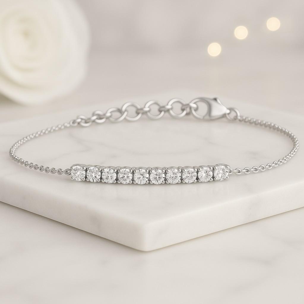 marvelous movable diamond bracelet for her 5.00 mm round cut lab grown wedding bracelet