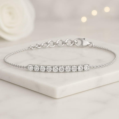 Marvelous Movable Diamond Bracelet For Her 5.00 MM Round Cut Lab Grown Wedding Bracelet