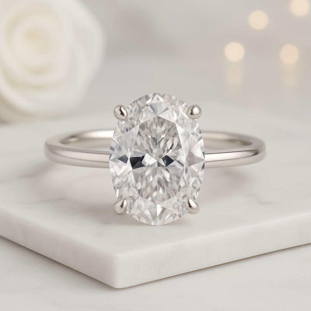 Matching Wedding Band 1.50 CT Oval Diamond Ring