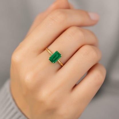 Emerald Cut Engagement Ring in 14k Solid Gold 1.50 CT IGI Certified Diamond Engagement Ring  Emerald Solitaire Diamond Ring  Promise Ring