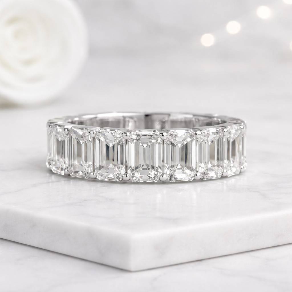 Minimalist Curved Diamond Wedding Band