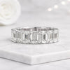 Emerald Cut Lab Grown Diamond Eternity Wedding Band Ring