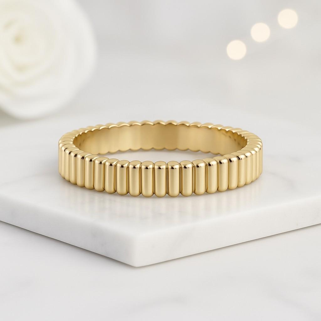 Minimalist Wave Ring Unique Asymmetrical Ring Simple Gold Band Ring