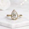 Pear Cut Lab Grown Diamond Hidden Halo Engagement Ring