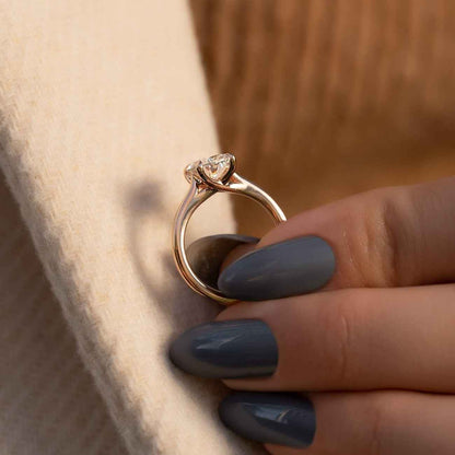 Moissanite Engagement Rings 4 Prong Solitaire Moissanite Ring