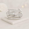 White Gold Linked Ring Chunky Gold Connector Ring