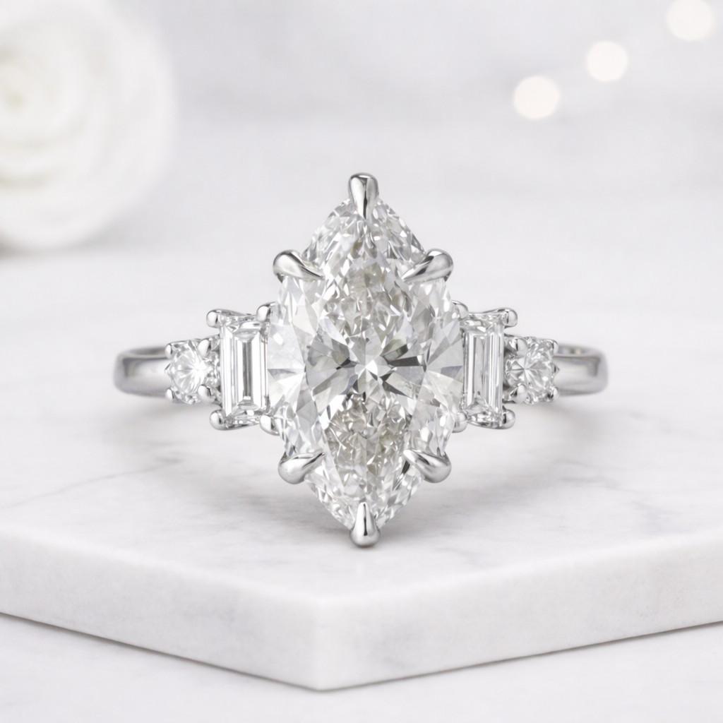 Multi Stone Marquise Cut Diamond Ring
 