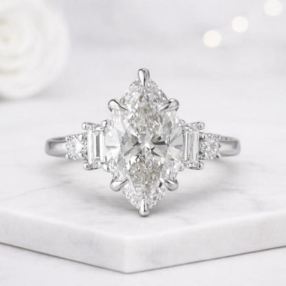 Multi Stone Marquise Cut Diamond Ring
 