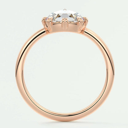 Natural Rose Cut Diamond Solitaire Engagement Ring For Her