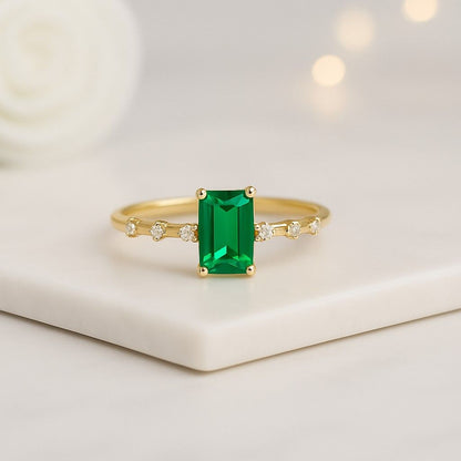 Open Wedding Band Trapezoid CutCuff Wedding Bands Women Moissanite Space Wedding Band Matching Band Open Spacer Ring, Open White Gold Ring
