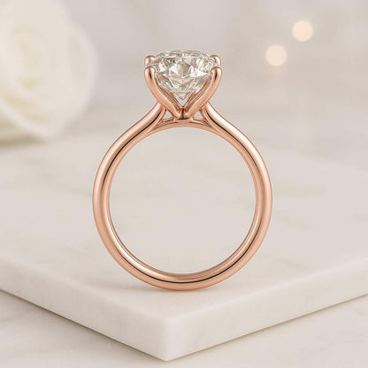 Oval Crush Ice Lab Diamond Solitaire Wedding Anniversary Ring