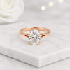 Oval Cut Lab Grown Diamond Split Shank Rose Gold Engagement Ring