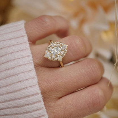 Oval Cut Multi Diamond Ring, Lab Grown Diamond