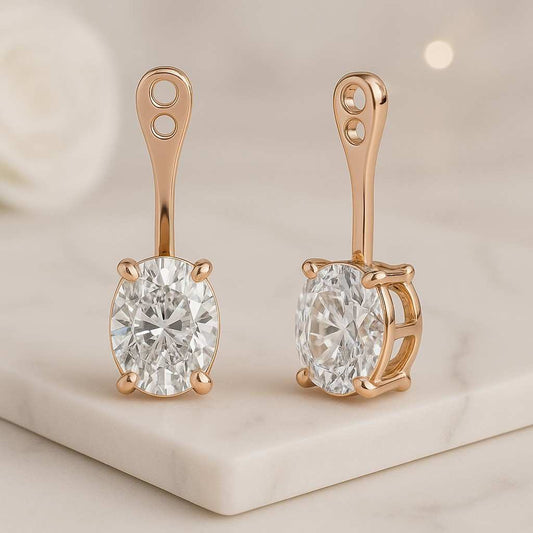 Oval Diamond Engagement Ring Lab Grown Diamond Solitaire Ring Wedding Anniversary Gifts Simple Diamond Ring for Proposal 10k 14k 18k Gold