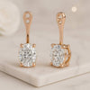 Oval Diamond Jacket Earrings
