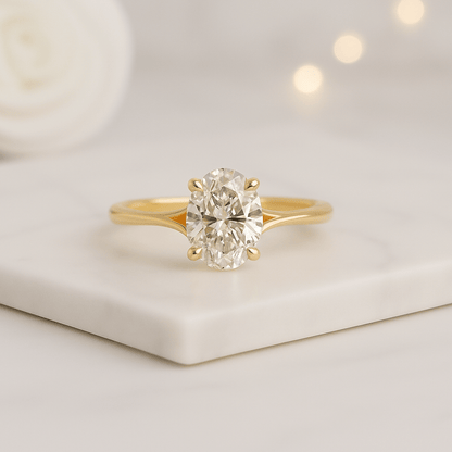 Oval Engagement Ring in 14k