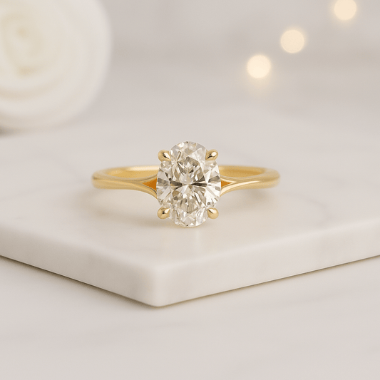 Oval Engagement Ring in 14k