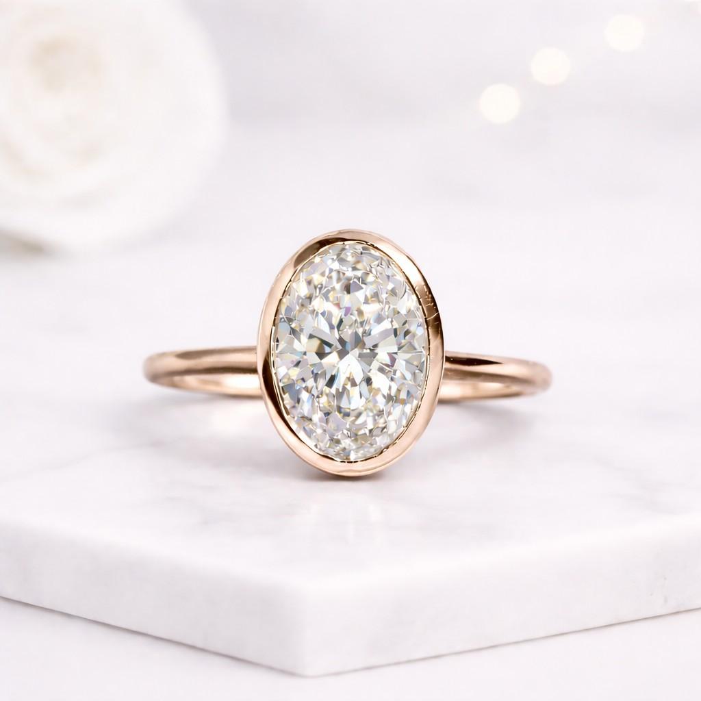 oval lab grown diamond ring
