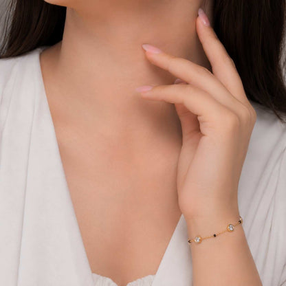 Oval Lab Grown Diamond Station Bracelet, 14K Solid Gold Dainty Diamond By The Yard Bracelet, 7 Stone Bezel Bracelet, Minimalist Gift For Her
