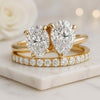 3.62 Ct Pear and Oval Toi et Moi Moissanite Ring
