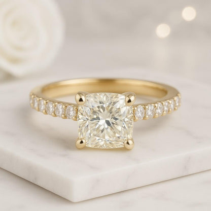 Pave Cathedral Setting Anniversary Ring for Gift IGI Certified Ring Half Eternity Pave Set Diamond Band