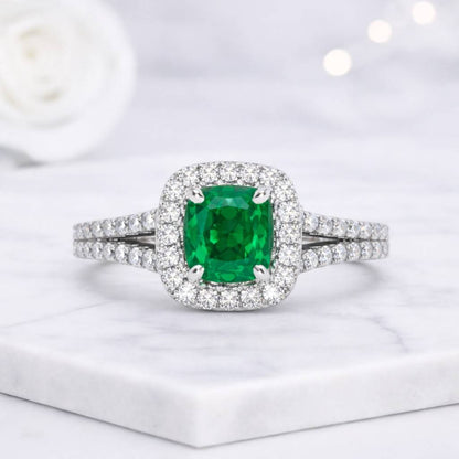 Pave Ring Lab Grown Diamond Gemstone Ring Custom Ring
