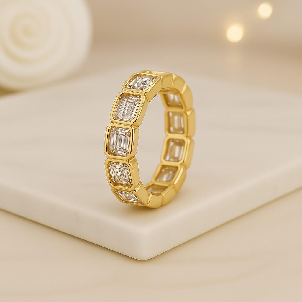 Pave Set Customized Notch Wedding Band Stackable Spacer Diamond Pave set Ring 14K Gold Minimalist Anniversary Gift Band Womens Matching band
