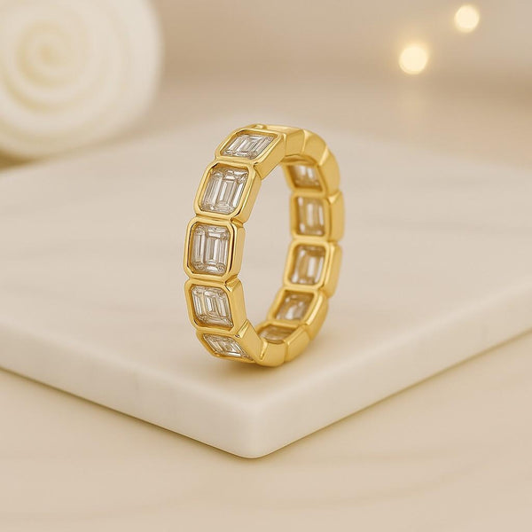 Pave Set Customized Notch Wedding Band Stackable Spacer Diamond Pave set Ring 14K Gold Minimalist Anniversary Gift Band Womens Matching band
