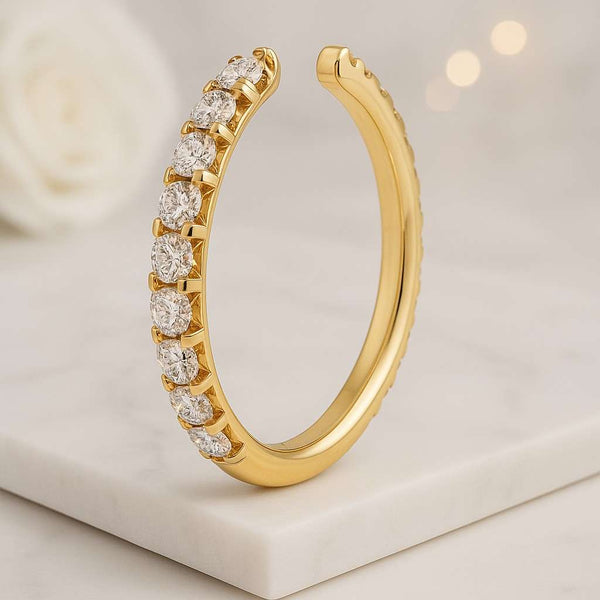 Pave Set Lab Grown Diamond Dainty Wedding Band Stacking Band For Engagement Gift