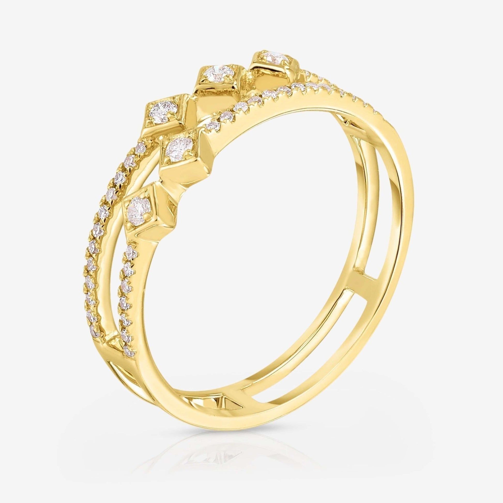 Pave Setting Round Cut Diamond Ring For Her
