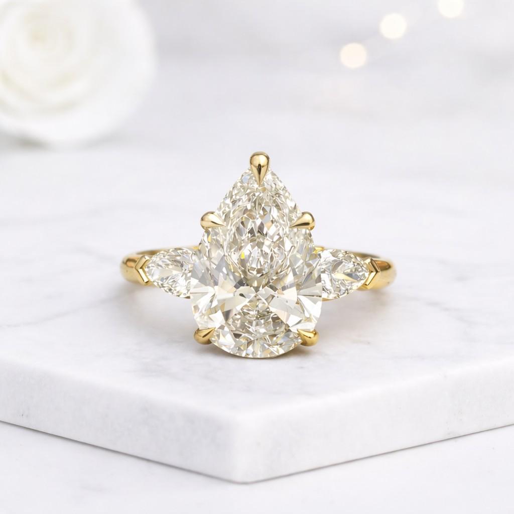 Pear Cut Trilogy Diamond Ring