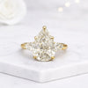 4 CT Pear Cut Lab-Grown Diamond Engagement Ring with Pear Side Stones