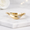 Pear Cut Lab Grown Diamond Flush Set Curved Wedding Band