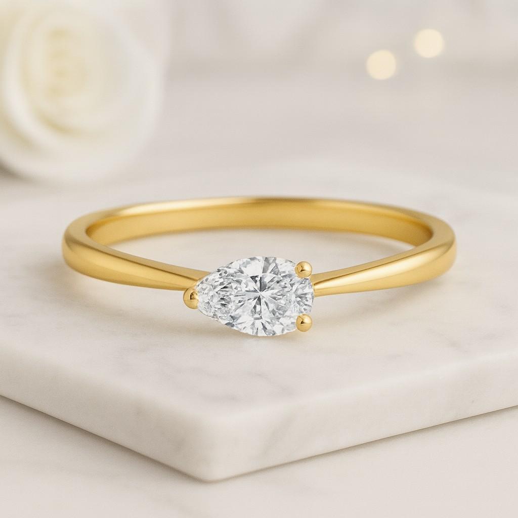 Pear Eternity Band East To West Pear Cut Lab Grown Diamond Wedding Band