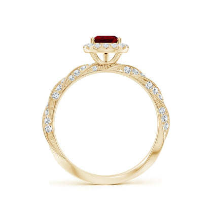 Pear Ruby Promise Ring