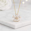Pear Shape Lab Grown Diamond Flower Pendant Necklace for Women