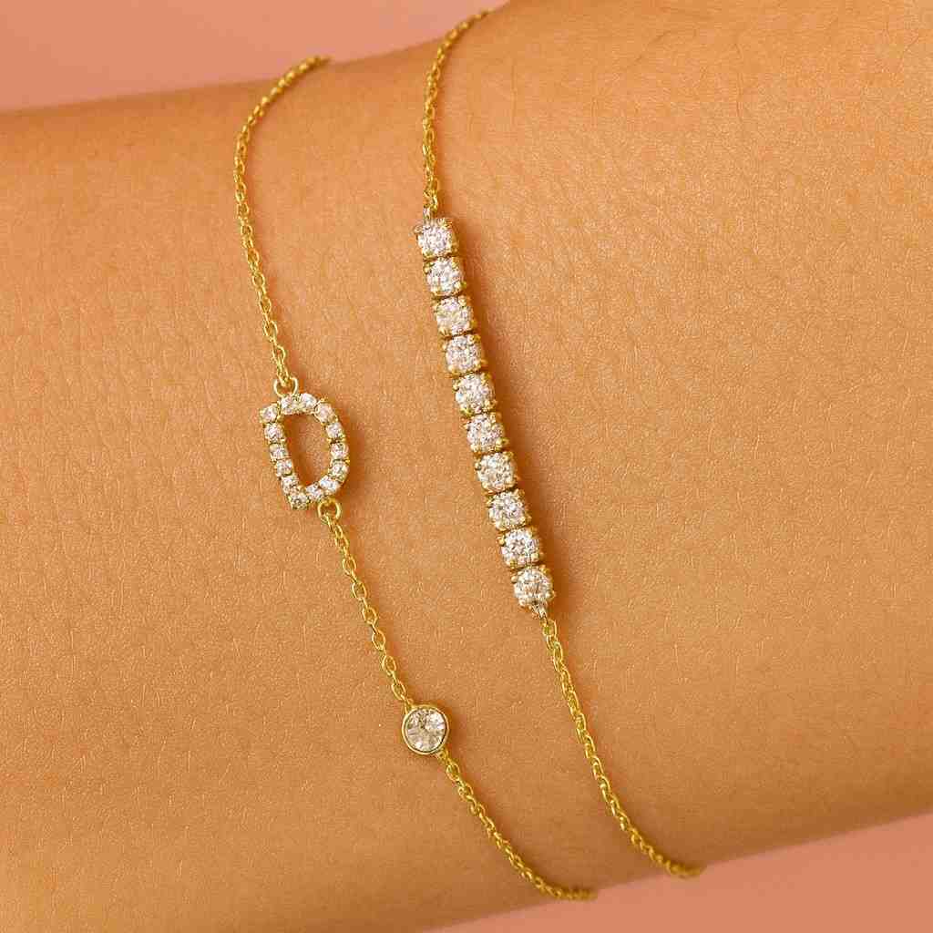 perfect pave set tennis bracelet in 14k solid gold double buckle sterling silver bracelet