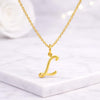 925 Sterling Silver Cursive Letter Necklace Personalized Initial Charm Minimalist Jewelry