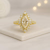 Marquise Diamond Engagement Ring In Yellow Gold