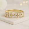 Marquise Cut Diamond Flower Wedding Band
