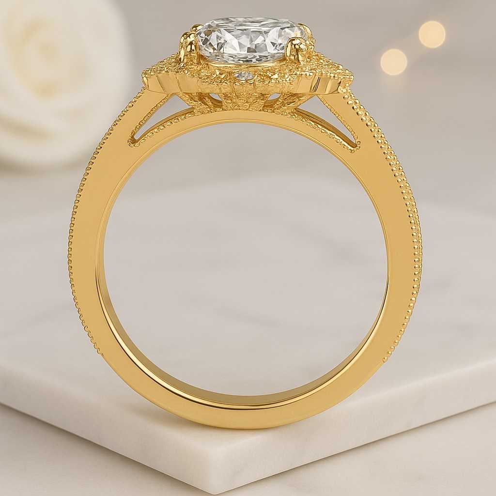 Proposal Ring Anniversary Gift For Her Eco Friendly Diamond Accent Ring For Gift