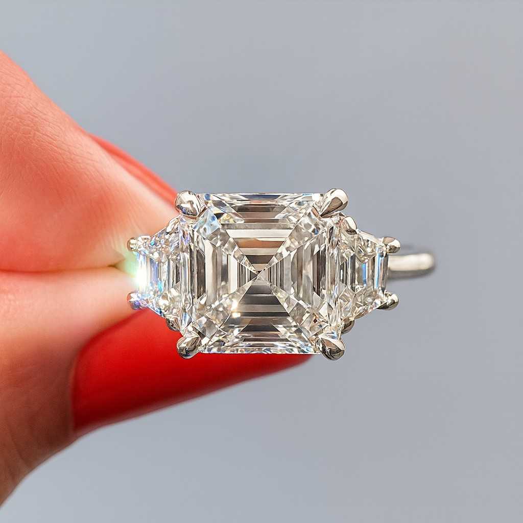 Proposal Ring for Girlfriend Lab Diamond Solitaire Ring 14K White Gold CVD Diamond Engagement Ring