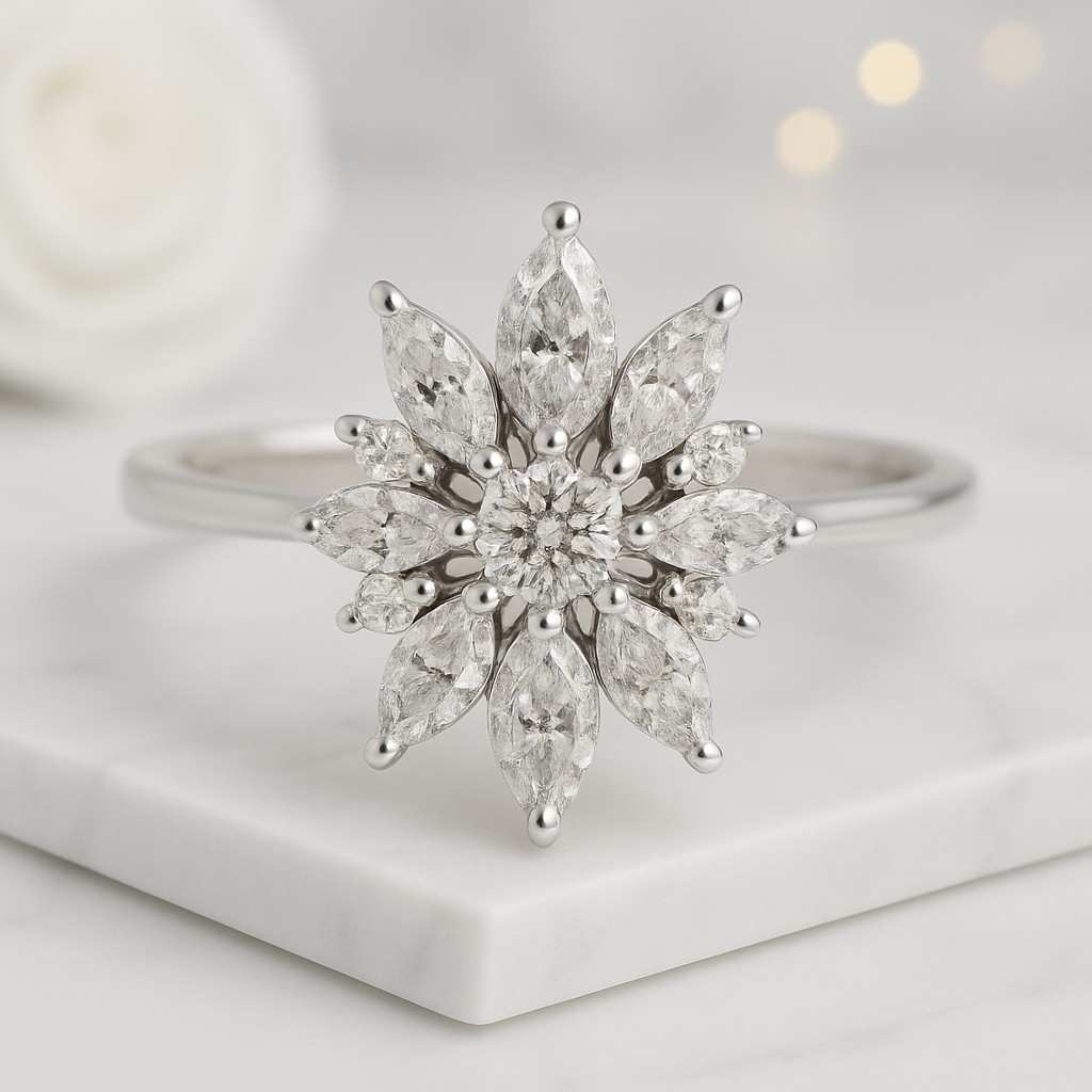 Proposal Ring for Her Six Claw Prong Setting Ring Gifts Nature Inspired Promise Ring Gift