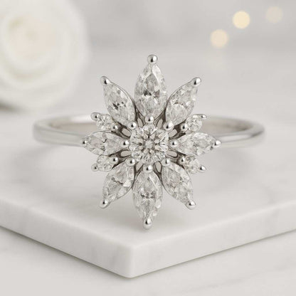 Proposal Ring for Her Six Claw Prong Setting Ring Gifts Nature Inspired Promise Ring Gift