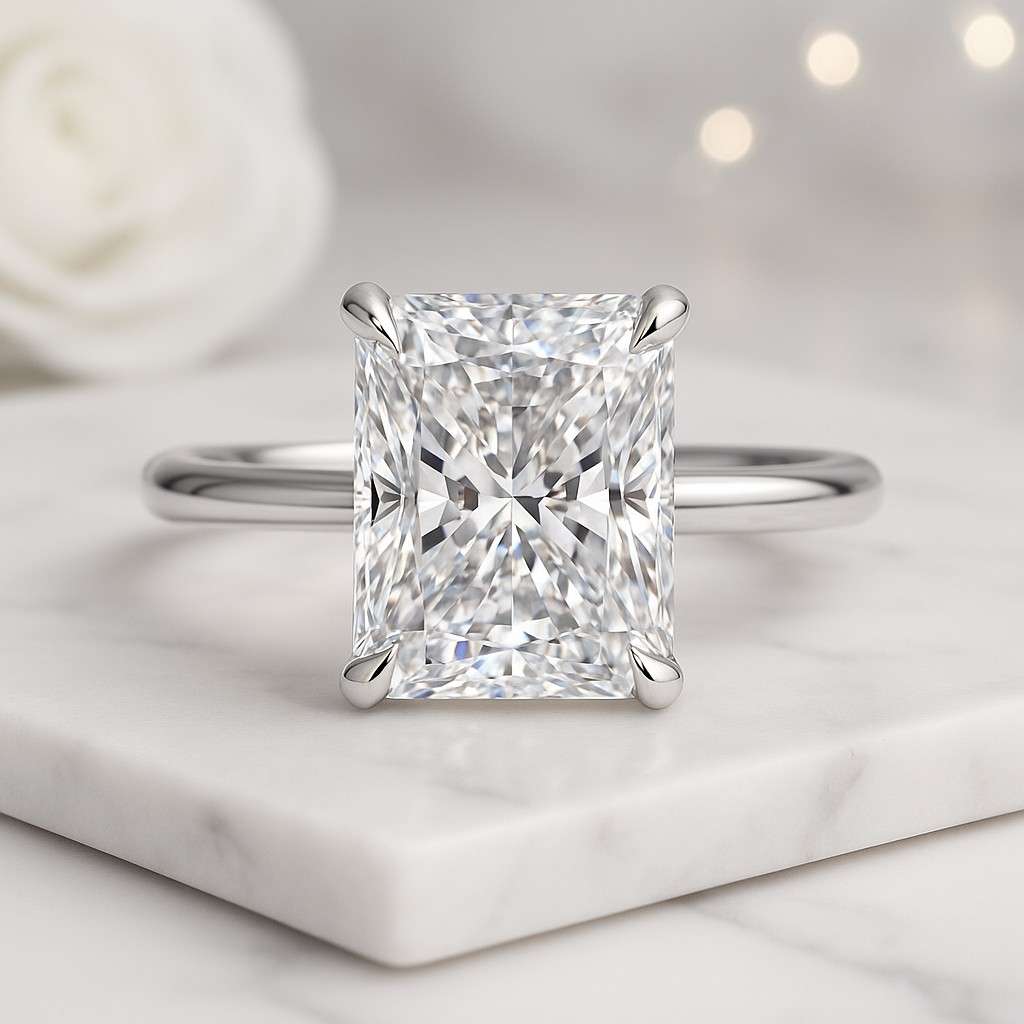 Radiant Cut IGI Certified Lab Grown Diamond Engagement Ring