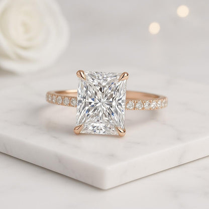Radiant Cut Lab Grown Engagement Ring IGI Certified Diamond Ring