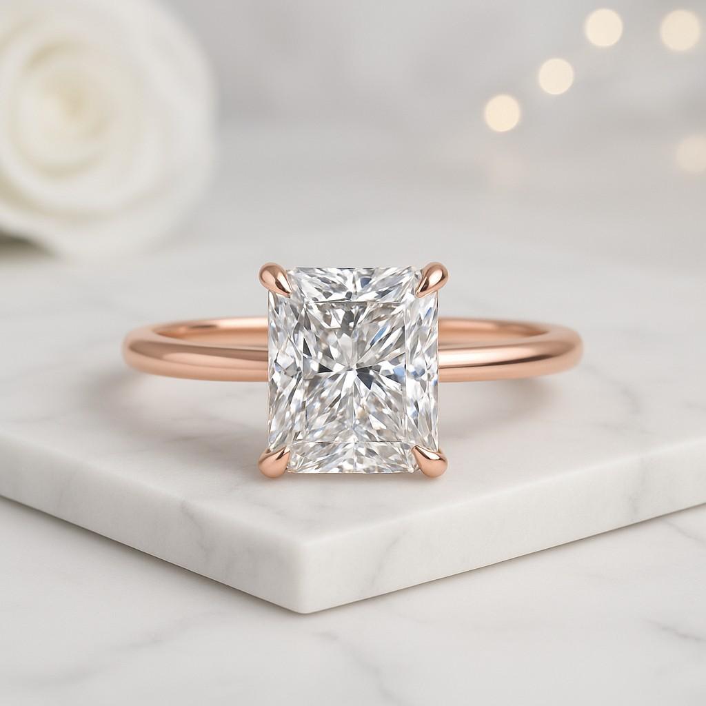 Radiant Cut Man Made Diamond Eco Friendly Diamond For Custom Engagement Ring